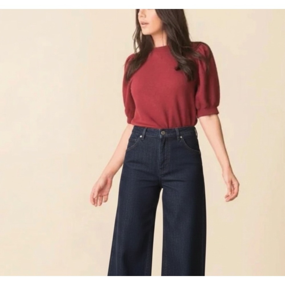 Ulla Johnson | Rami Pullover XS Burgundy Puff Short Sleeve Sweatshirt in Rose